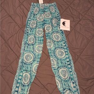 Bohemian Teal Patterned Harem Pants